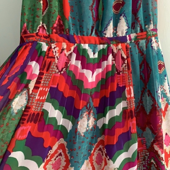 Anthropologie Maeve Tarana boho maximalist print Maxi Dress red 12 L - Picture 8 of 8